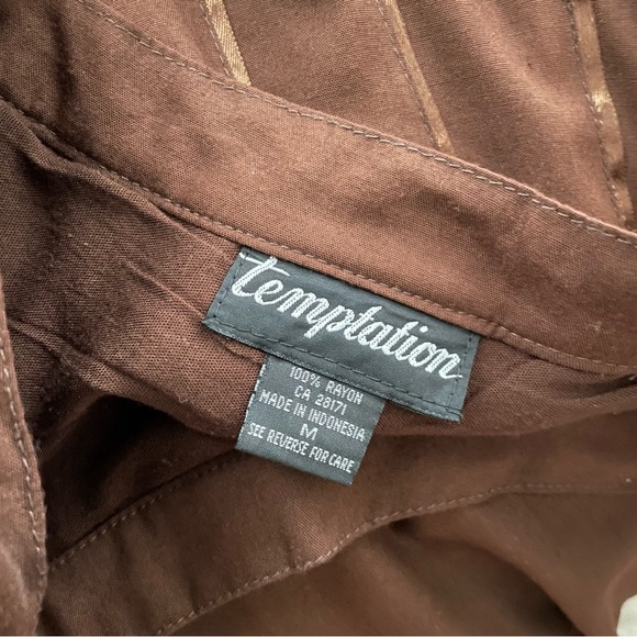 Temptation Boho Fairycore Peasant Midi Skirt Brown Size Medium - Picture 6 of 6